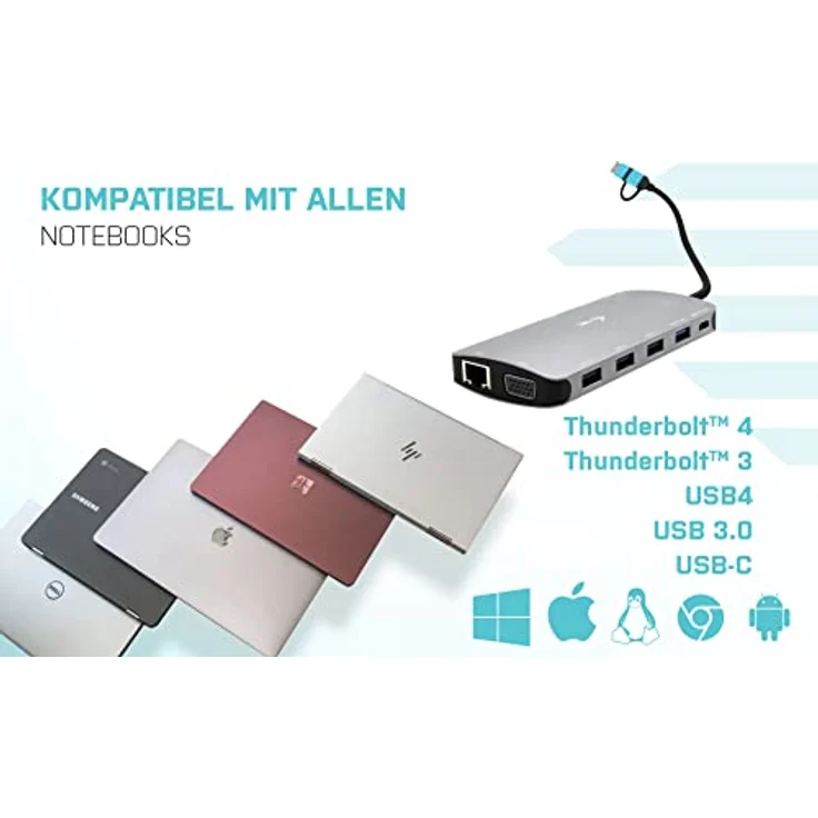 i-tec USB-C/USB 3.0 Metall Nano Docking Station für bis-zu 3 Monitore - 2X HDMI, 1x VGA, 1x GLAN, 1x USB-C 3.2 Gen1, 1x USB 3.2 Gen1, 3X USB 2.0, 1x SD/MicroSD – Bild 2