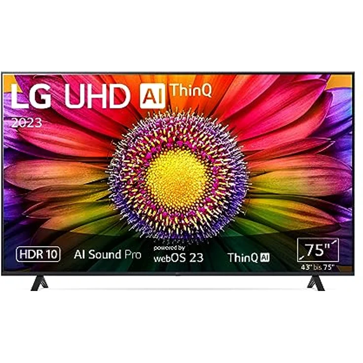 LG 75UR80006LJ 190 cm (75 Zoll) UHD Fernseher (Active HDR, 60 Hz, Smart TV) [Modelljahr 2023] – Bild 1