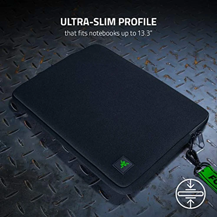 Razer Neoprene Sleeve V2 – Schutzhülle für Notebooks und Laptops bis zu 13,3 Zoll (33,8 cm): Außen robust, ideal für Blade Stealth 13, wasserdicht, Ultra dünn, flach - Schwarz – Bild 4