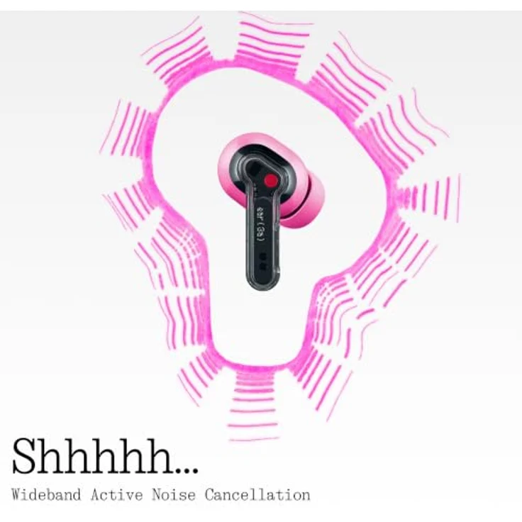 Nothing Ear (3a) Klangausgleichende Ohrhörer mit 45 dB Hybrid ANC, hochauflösendem Audio, 12 mm dynamischer Bassverstärkung und 6 Mikrofonen für klare Anrufe, Transparent – Bild 3