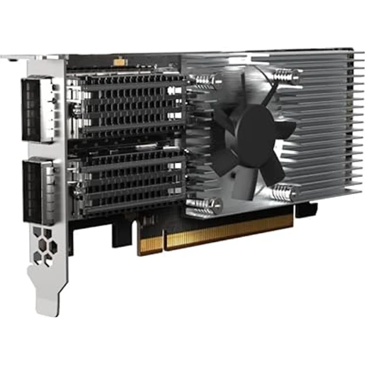 Qnap QXG-100G2SF-E810, 2-Port QSFP28 100 GB Netzwerkkarte im Low Profile Format, PCIEGEN4X16 mit 100000 Mbit/s Datenübertragungsrate – Bild 3