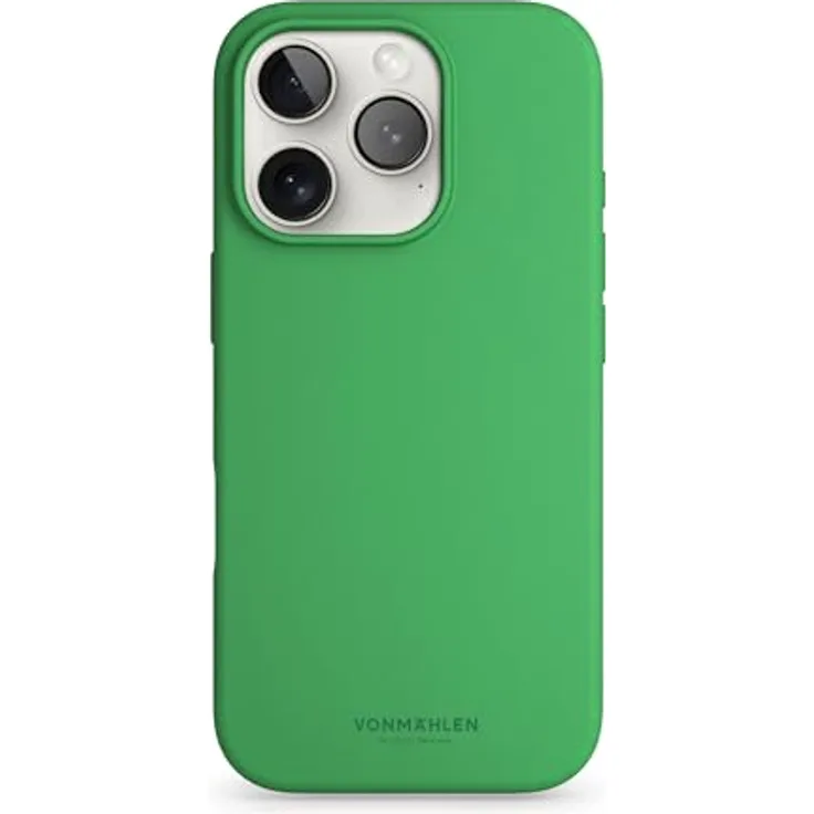 VONMÄHLEN Weiche Silikonhülle, Handyhülle aus recycelten Materialien für iPhone, kompatibel mit Mag-Safe, Mikrofaserfutter und Kamera-Displayschutz