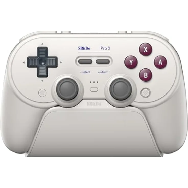 8bitdo 8Bitdo Pro 3 Bluetooth Controller für Switch/Switch 2, Multiplattform-Kompatibilität, swappable ABXY-Tasten, Pro Back Buttons, integrierte Ladestation, TMR-Joysticks - G Classic