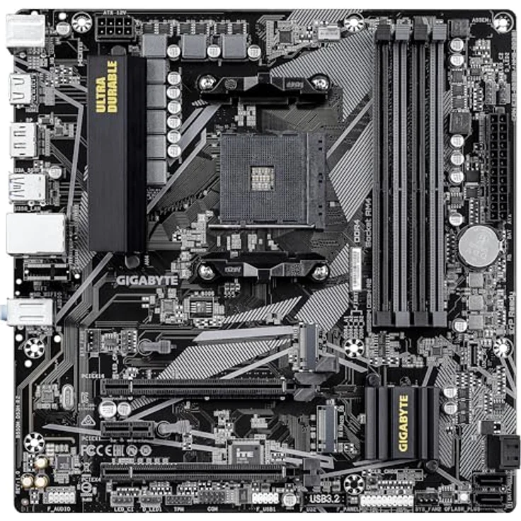 GIGABYTE B550M DS3H R2 Mainboard – AMD Ryzen 5000, 5+3 Phasen VRM, bis zu 4733 MHz DDR4, 1x PCIe 4.0 M.2, 1 GbE LAN, USB 3.2 Gen 1 – Bild 2
