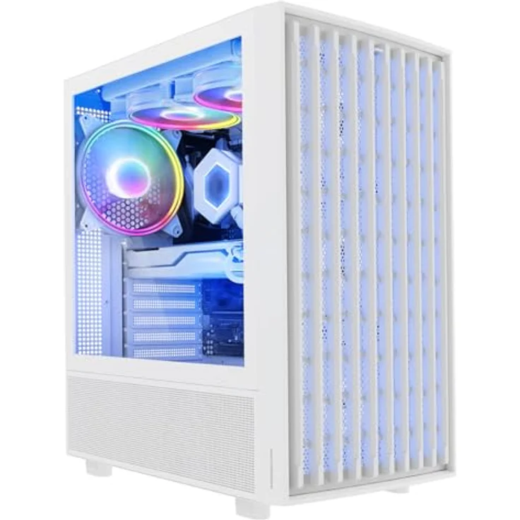 Modecom ATX Breeze ARGB Semitower Gehäuse, Weiß - PC-Gehäuse mit mehrfarbiger Beleuchtung und großem Platzangebot – Bild 2
