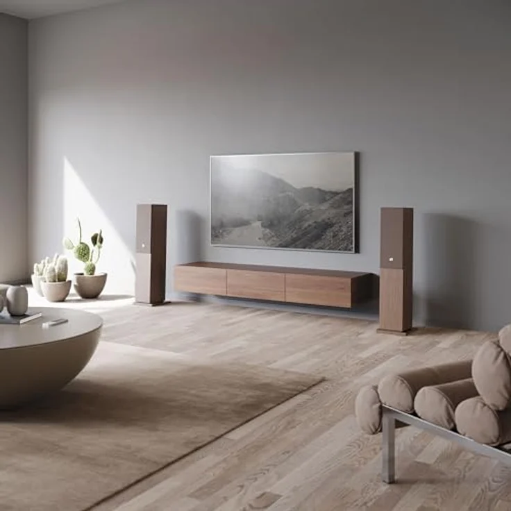 Audio Pro A48W, Aktive Stand-Stereo-Multiroom-Lautsprecher, 320 W, HDMI ARC, Optisch & RCA, AirPlay 2, Google Cast, Walnuss (Paar) – Bild 2