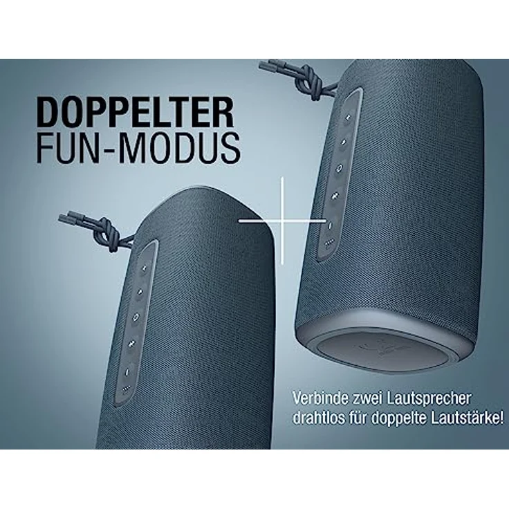 Fresh 'n Rebel Bold L2, kabelloser Bluetooth-Lautsprecher, IPX7 wasserdichter Lautsprecher mit klarem Sound, tiefen Bässen und kräftiger Lautstärke, Party-Modus, 22 Stunden Spielzeit (Dive Blue) – Bild 4