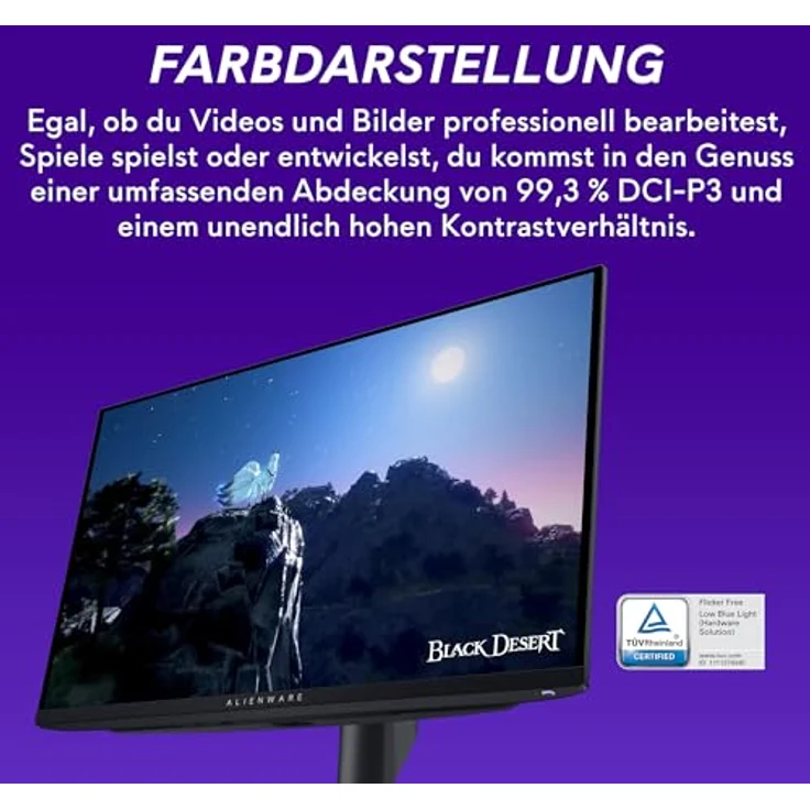 Alienware AW2725DF 27 Zoll QHD Gaming Monitor, QD OLED, 360Hz, 0.03ms, AMD FreeSync Premium Pro, USB-C, 99.3% DCI-P3, HDR400, 3 Jahre Garantie – Bild 4