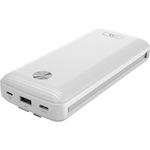 Felixx Carbon Powerbank (20000 mAh, 37 Wh), Weiss - Integrierte Ladekabel, lange Laufzeit