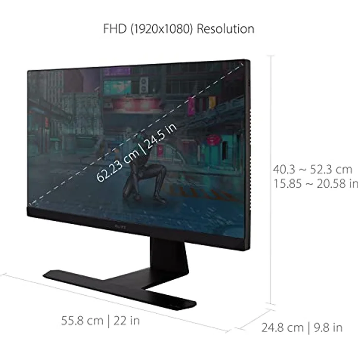 ViewSonic XG251G 62,2 cm (25 Zoll) Gaming Monitor (Full-HD, IPS-Panel, 1 ms, 360 Hz, G-Sync, NVIDIA Reflex, HDR 400, RGB Beleuchtung, HDMI, DP, höhenverstellbar) Schwarz – Bild 5