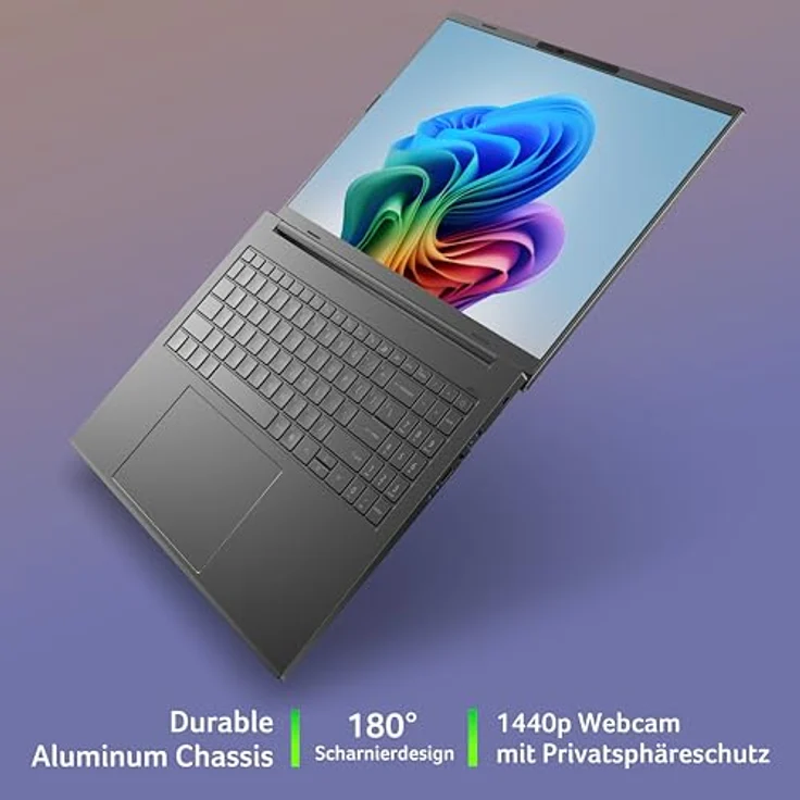 Acer Aspire 16 AI (A16-11M-X1CW), KI Laptop mit 16" WUXGA IPS 120Hz Display, 16 GB RAM, 512 GB SSD, Windows 11, QWERTZ Layout – Bild 4