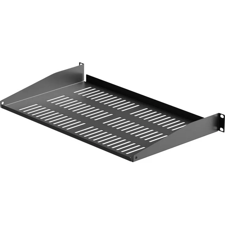 Renkforce Netzwerkschrank 48.3 cm (19) Geräteboden mit Lüftungsschlitzen, Schwarz
