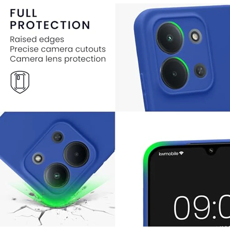 kwmobile Handyhülle für Xiaomi Redmi 15C / Poco C85, elastisches Silikon Case in Baltik Blau, reißfest und rutschfest – Bild 3