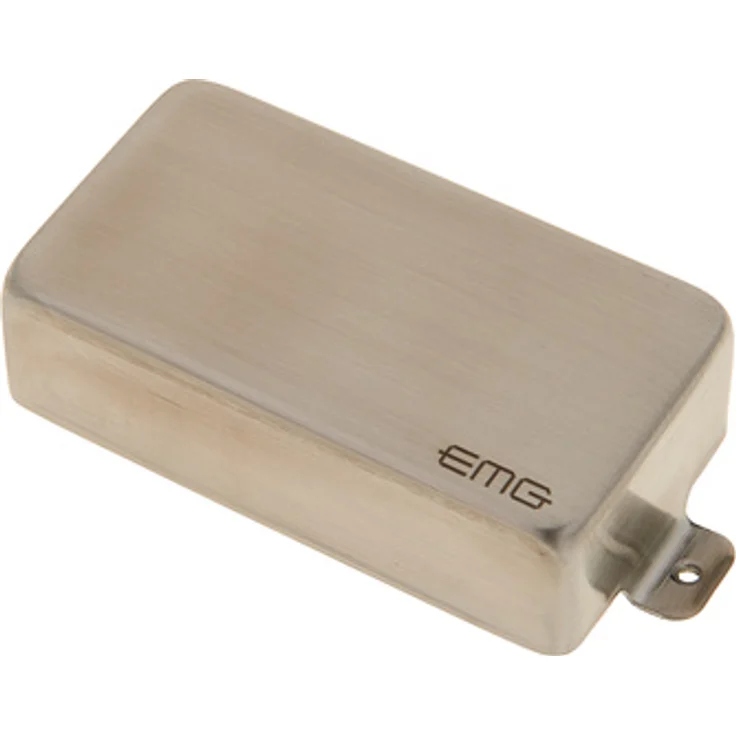 EMG 81 Brushed Chrome, aktiver Humbucker Tonabnehmer für E-Gitarre mit starkem High Output und lötfreiem Installationssystem, Stegposition, universeller Saitenabstand – Bild 1