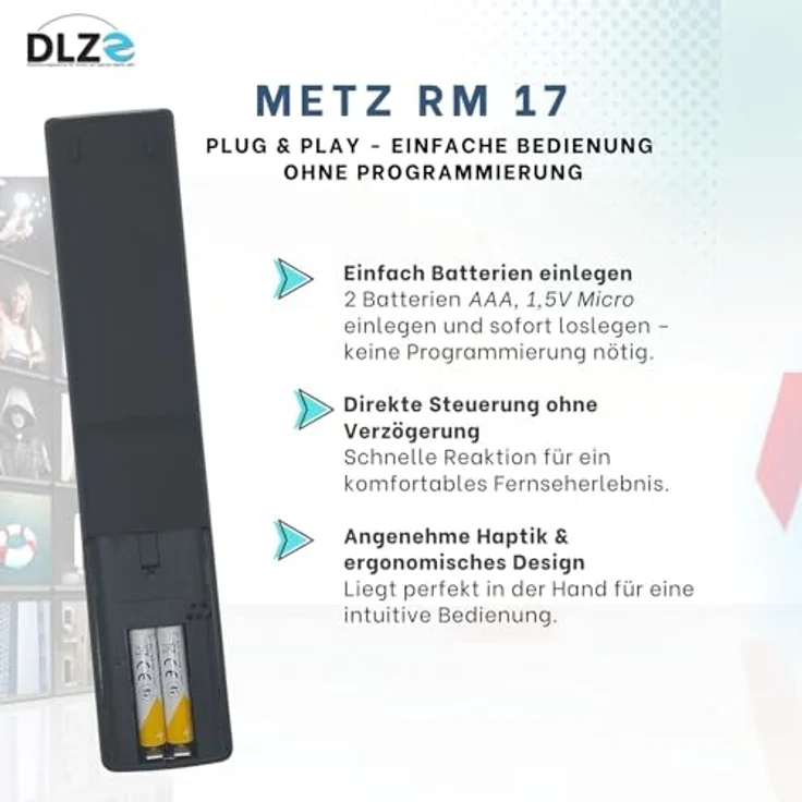 METZ RM17 – Original-Fernbedienung für Metz Smart TVs, kompatibel mit RM16, nicht für RM19 geeignet – Bild 4