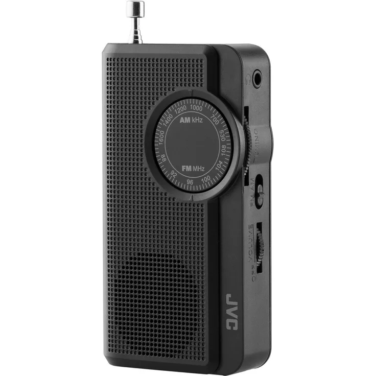 JVC Tragbares Radio RA-E311B, Kompaktes Taschenradio mit FM- und AM-Empfang, schwarz