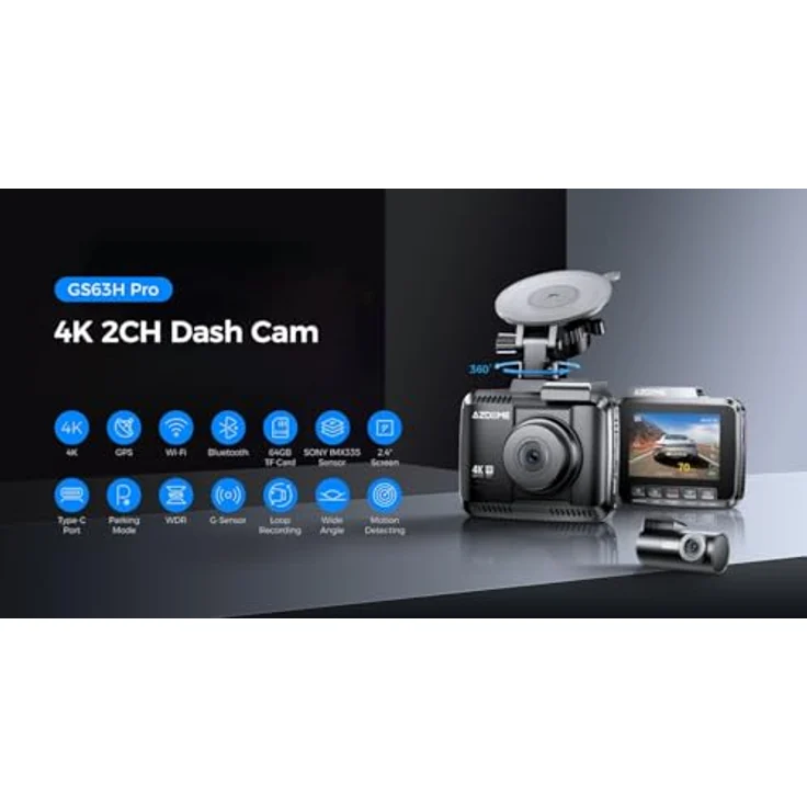 Azdome Dashcam GS63HPro, Full HD Auto Kamera mit GPS – Bild 5