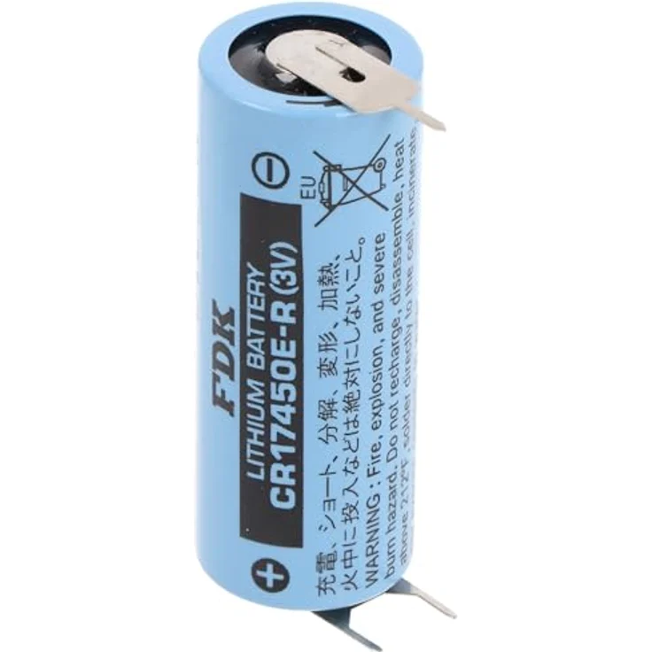 FDK Sanyo Lithium Batterie CR17450E-R, 3V, 2400mAh, Hochstrom Rundzelle mit Printkontakten, 3er Pack – Bild 2