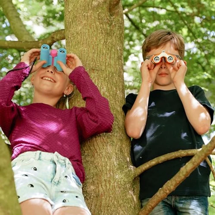 BRESSER junior Bresser Junior Fernglas 6x21, kompaktes Kinderfernglas mit verstellbaren Linsen und Umklappbaren Augenmuscheln, inklusive Tasche und Linsenputztuch – Bild 2