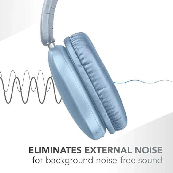 Music Sound MAXI3 Kabellose Over-Ear-Kopfhörer, Aktive Geräuschunterdrückung, Bis zu 35h Akkulaufzeit, USB-C-Aufladung, Blau – Bild 2