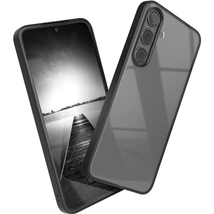 EAZY CASE Clear Hybrid Bumper Hülle kompatibel mit Samsung Galaxy S24 Plus, Ultra Aufprallschutz, Stoßfest, Kratzfest, dünne Schutzhülle mit Kameraschutz, Schwarz – Bild 1