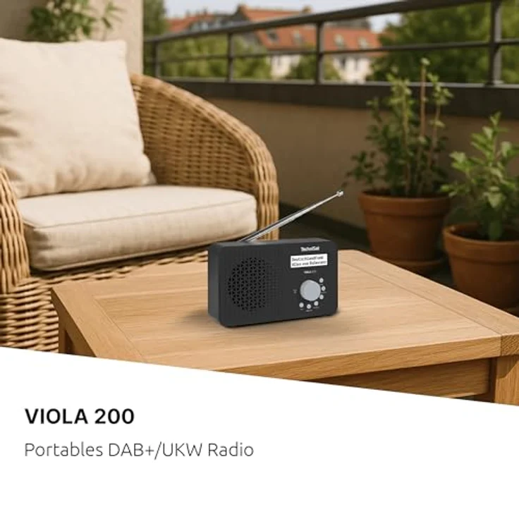 TechniSat Viola 200, tragbares DAB+/UKW-Radio mit LCD-Display, Teleskopantenne, Kopfhöreranschluss und Favoritenspeicher, schwarz – Bild 2