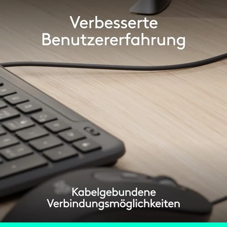 Logitech Kb K620 For Business, kabelgebundene QWERTZ-Tastatur mit Scissor-Switch-Technologie, Schwarz – Bild 2