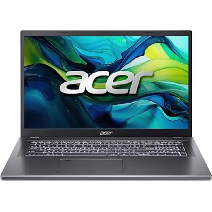 Acer Aspire 17 (A17-51M-73JJ) Laptop, 17" FHD IPS, Intel Core i7 150U, 16 GB RAM, 1 TB SSD, Intel Grafik, Windows 11, QWERTZ Tastatur, grau