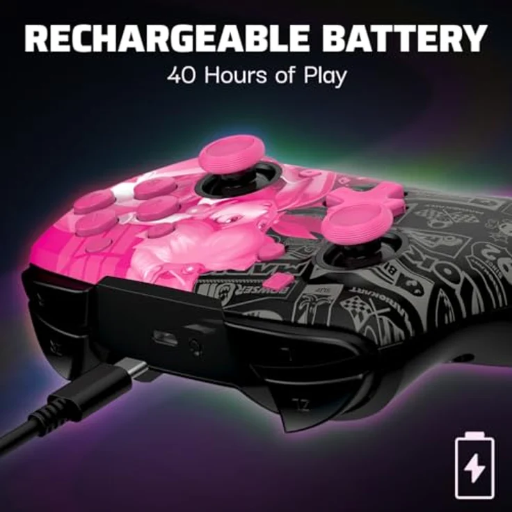 PDP Rematch GLOW drahtlos Controller Grand Prix Peach Nintendo Switch – Bild 4
