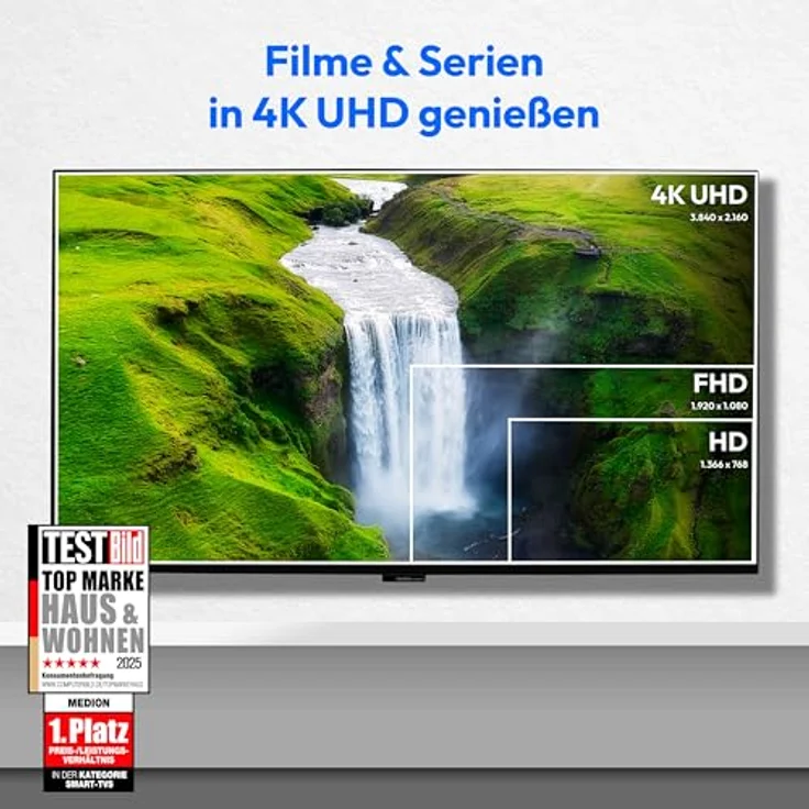 MEDION MD 865901, 65 Zoll OLED Fernseher mit Smart-TV, Dolby Vision HDR, Dolby Atmos, TiVo, Schwarz – Bild 2