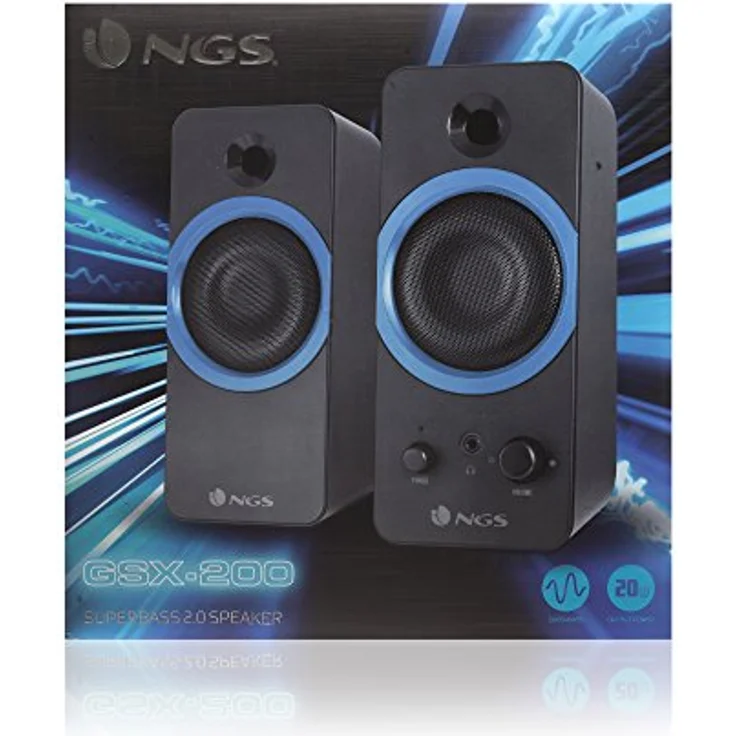 NGS gsx-200 20 W Schwarz Lautsprecher  Lautsprecher (schwarz, Flur, Tischplatte-Bücherregal, PC, Zentrum, verkabelt, 3,5 mm) – Bild 6