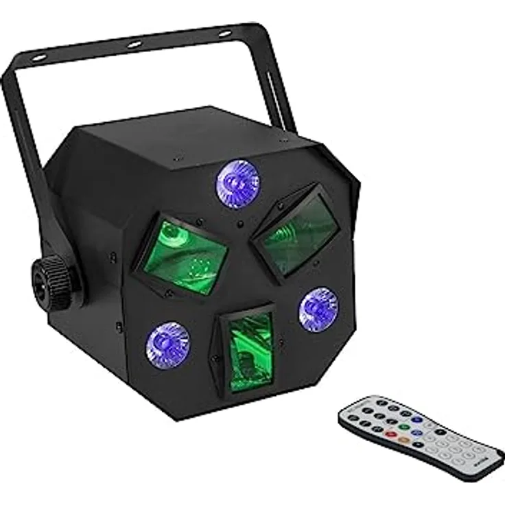 EUROLITE LED FE-300 Hybrid Flowereffekt | Effektscheinwerfer mit Flower- und Schwarzlicht-Effekt, inkl. IR-Fernbedienung