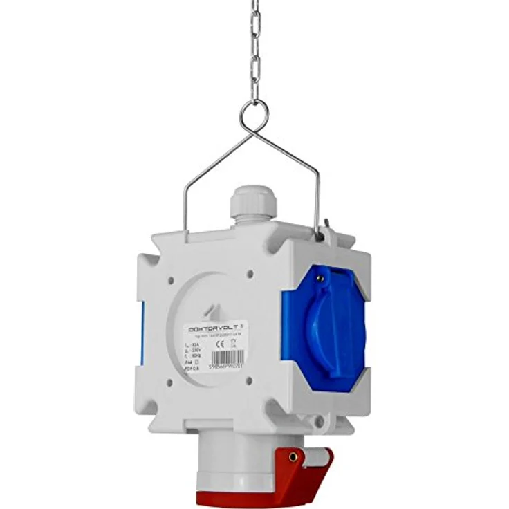 Doktorvolt Energiewürfel Stromverteiler mDV 1x16A/5P 2x230V, 3-fach mit Mennekes-Steckdosen, für Baustellen und Industriebetriebe – Bild 3