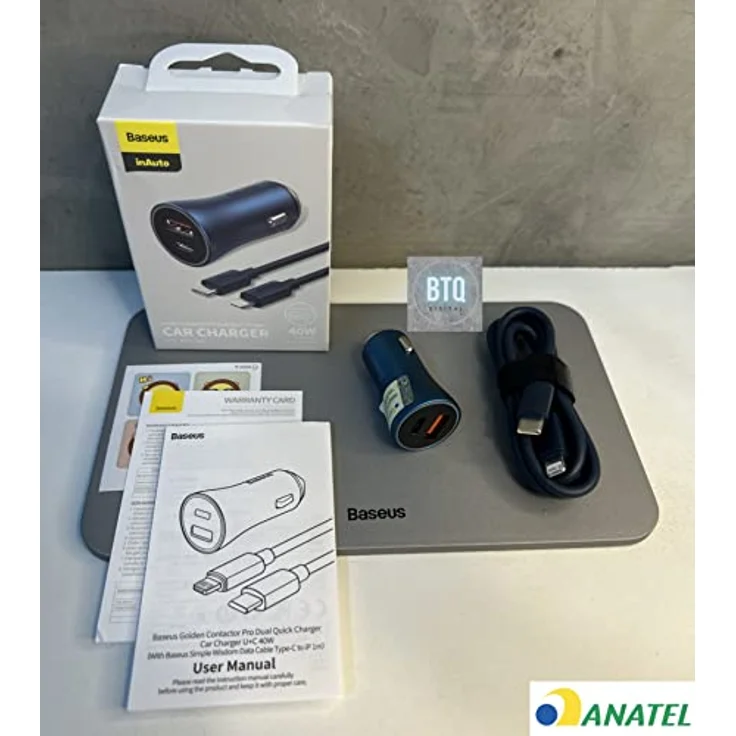 Baseus Golden Contactor Pro Lightning Car Car Charger Set Blue, Handy-Ladegerät mit OEM-Funktionen – Bild 5