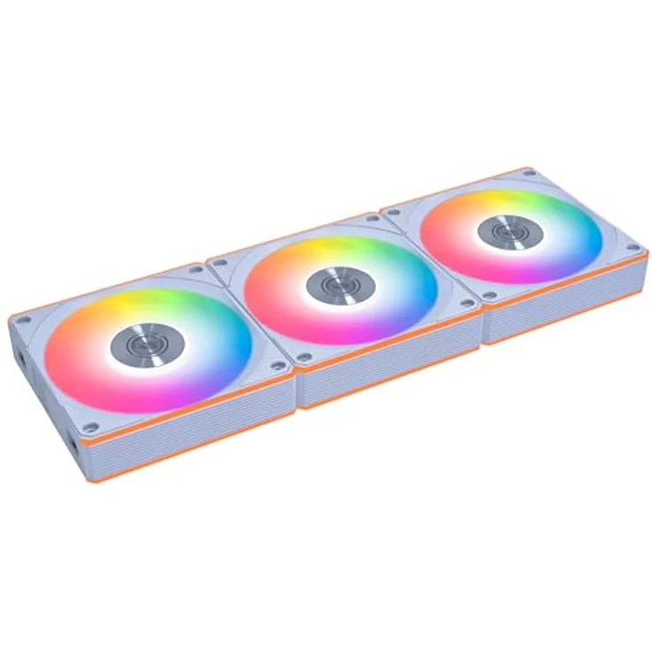Lian Li UNI FAN CL Wireless, 3er-Pack 120mm Gehäuselüfter mit Dual-Zone-RGB-Beleuchtung, weiß – Bild 1