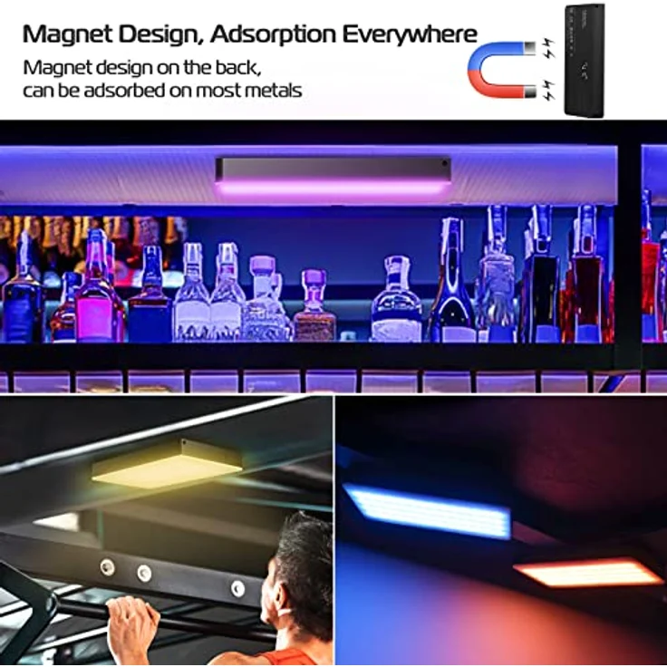 ULANZI LT002 RGB LED Videoleuchte, 7" Video Licht Dimmbare 2500K-9000K, Kamera Licht mit Magneten, CRI 95+, eingebauter 4000mAh Akku, tragbare Foto Licht für DSLR Kamera Videofotografie – Bild 4