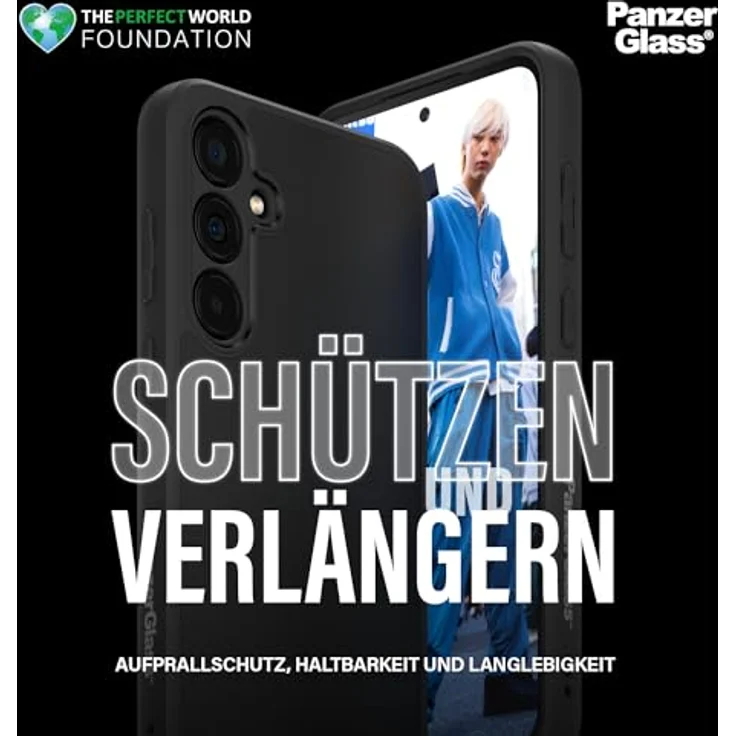 PanzerGlass™ Ultimativer Schutzhülle für Samsung Galaxy A35 HardCase mit D3O - Langlebig und Nachhaltig, Transparent/Schwarz – Bild 2