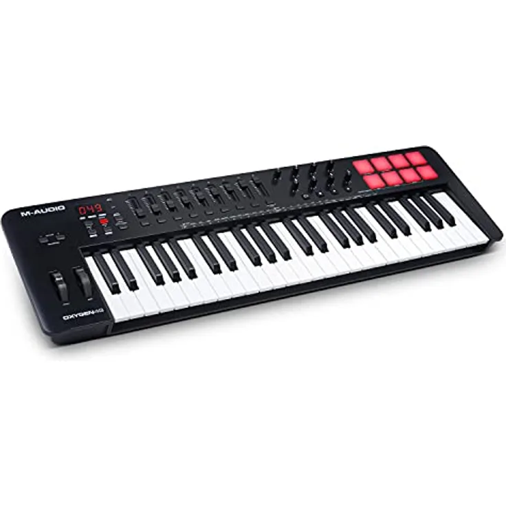M-Audio Oxygen 49 V – 49-Tasten USB MIDI Keyboard Controller mit Beat Pads, Smart Chord & Scale Modi, Arpeggiator und Softwarepaket inklusive
