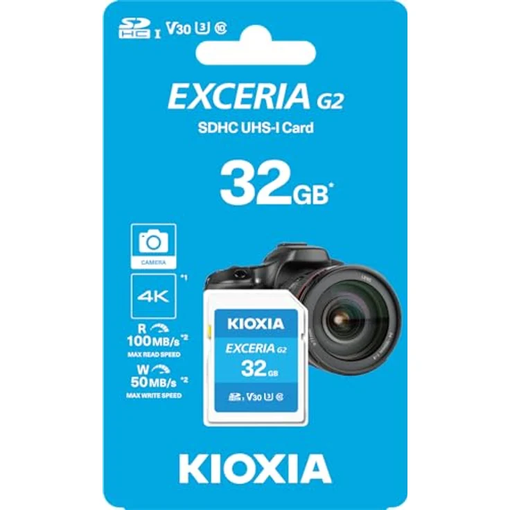 Kioxia Exceria G2 SD Card 32GB, UHS-I, 100 MB/s Lesegeschwindigkeit, blau – Bild 1