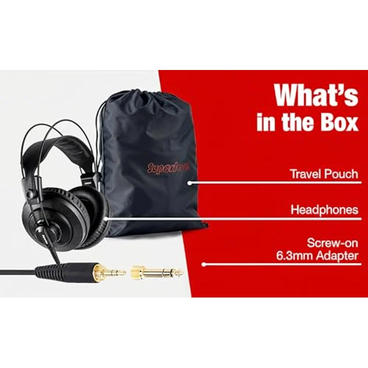 Superlux HD-668 B MKII, dynamische Studio-Kopfhörer, halboffen, 10-30.000 Hz Frequenzgang, 98 dB Kennschalldruck, abnehmbares Kabel, schwarz – Bild 8