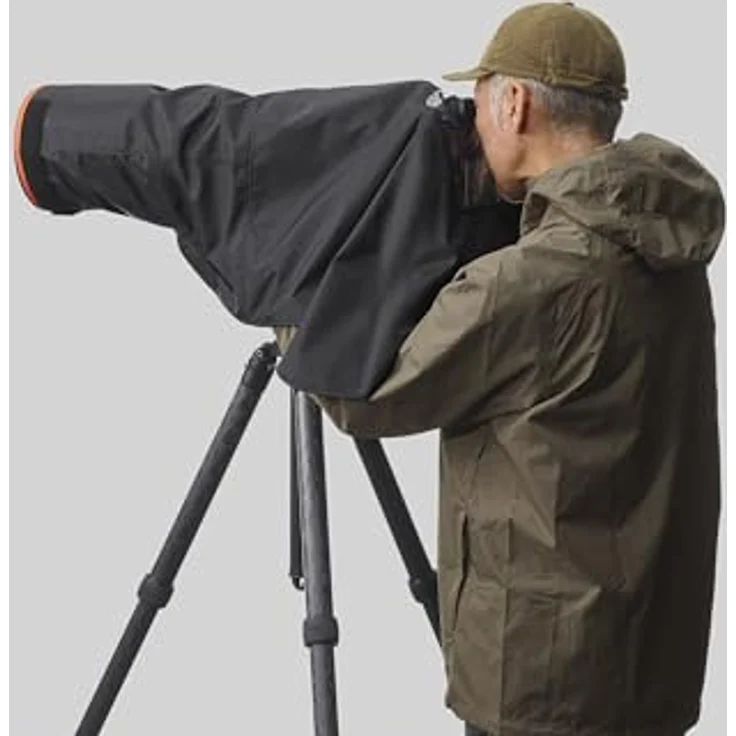 Sony LCR-EL, Große, wetterfeste Regenhülle für Kamera & Objektiv, atmungsaktives Material, Sichtfenster, Schnellverschluss, Regenschutz, Schwarz – Bild 3