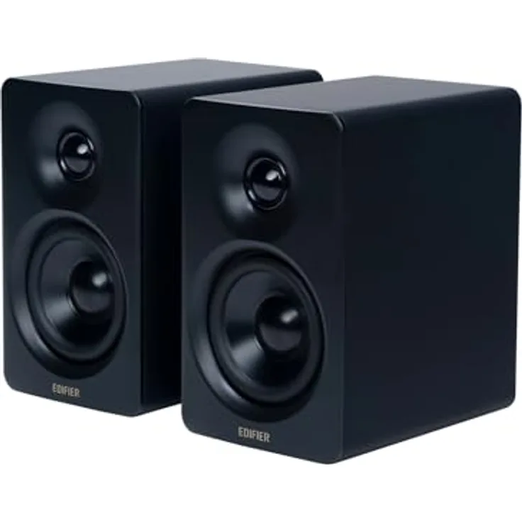 Edifier M60 Multimedia-Lautsprecher Bluetooth 5.3, 66W RMS, Hi-Res Audio & Hi-Res Wireless Audio, LDAC, 3" Mittelbass & 1" Hochtöner, USB-C & Aux-Eingänge, Kompakter Desktop Lautsprecher - Schwarz