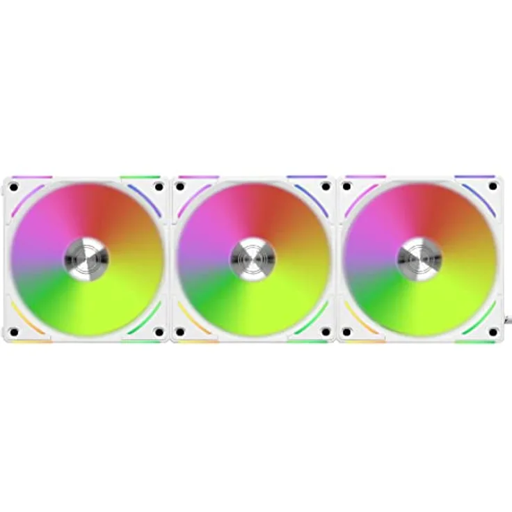 Lian Li PC Lüfter 120mm “AL120 V2” 3er Pack - Lüfter PC für optimale Kühlung - RGB Lüfter 120mm - PC-Kühlung & Lüfter - 120mm Lüfter RGB - Gehäuselüfter 120mm - Weiß