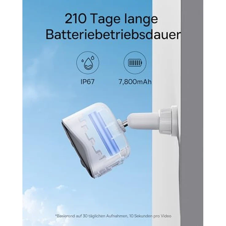 Baseus Security Überwachungskamera Aussen Akku 210Tage 2K HD 145 Grad IP67 Wetterfest Nachtsicht Kamera Überwachung Kabellos WLAN 16GB Lokal Speicher Menschen und Bewegungsmelder - N1 2-Cam Kit – Bild 4