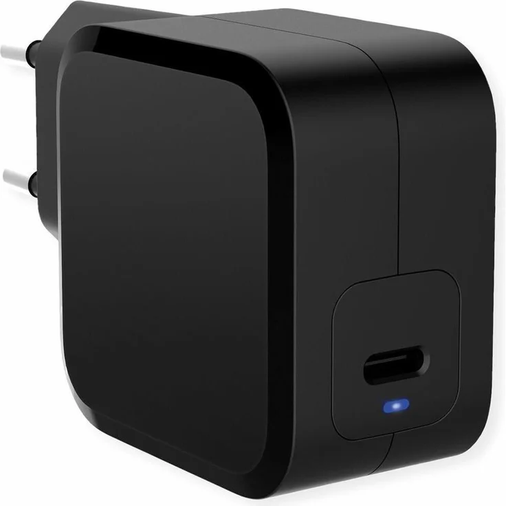 Value USB Charger mit Euro-Stecker, 45W USB-C PD Ladegerät, ein Port, mattschwarz