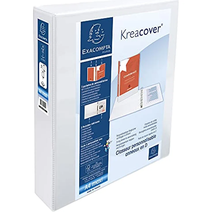 EXACOMPTA Aktenordner Exacompta Präsentationsringbuch mit 2 Ringen, Ring - Individuell gestaltbares Ringbuch für DIN A4 Dokumente, Ring-Ø 40 cm – Bild 3