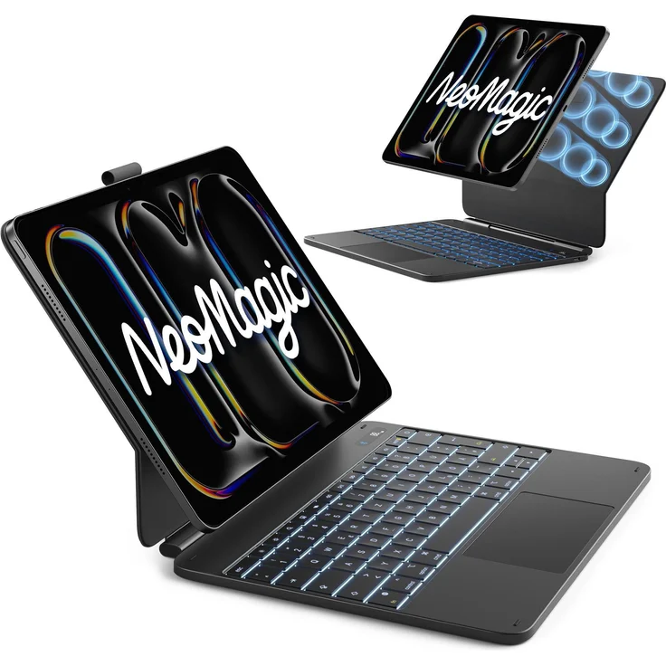 Inateck Magic Magnetische Tastatur Hülle für iPad Pro 13 (2025/2024, M5/M4), Großes Trackpad, 7-farbige Hintergrundbeleuchtung, LED Smart Power-Anzeige, Stifthalter – Bild 1