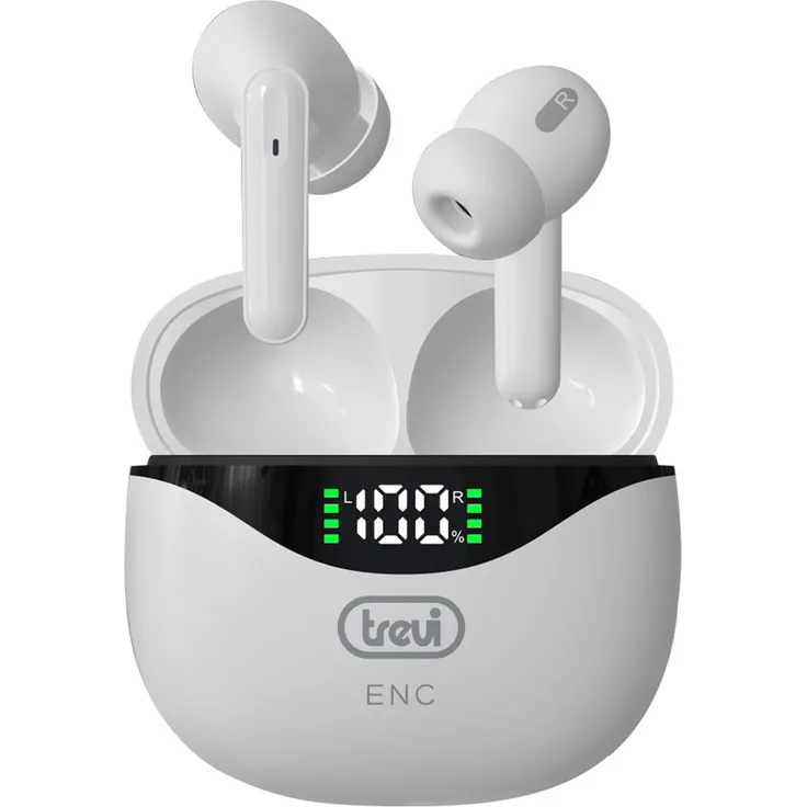 Trevi HMP 12E40 ENC, kabellose In-Ear Kopfhörer mit Umweltgeräuschreduzierung, Weiß, integriertes Mikrofon und Touch-Steuerung