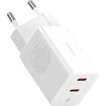 Baseus Wall Charger GaN5 40W, 2X USB C (White)