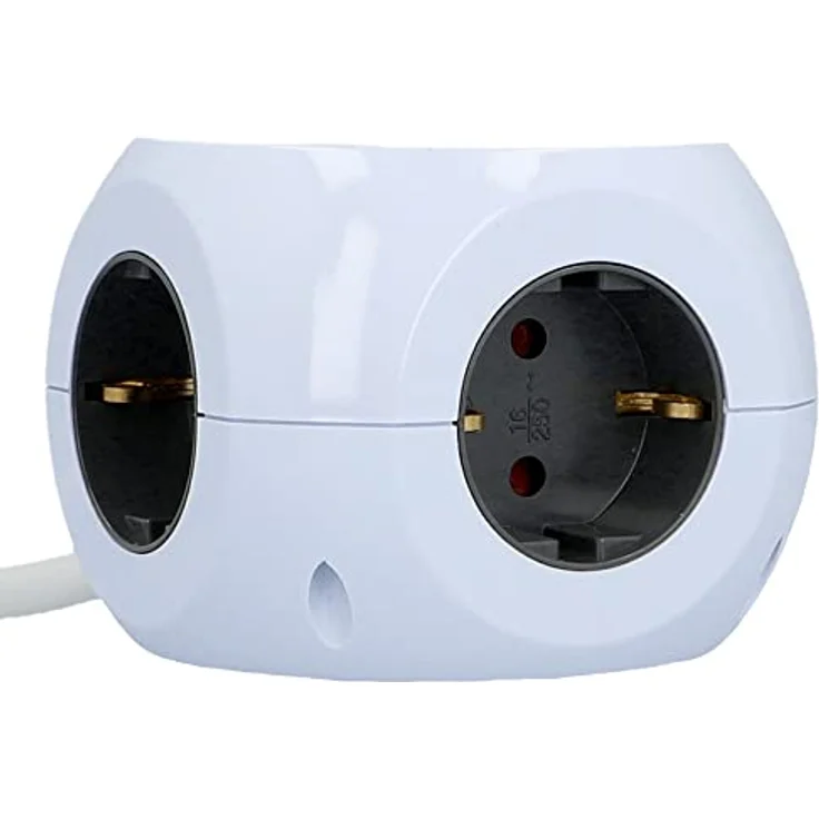 Blaupunkt Steckdosenwürfel, Mehrfachsteckdose, 3-fach, 2-fach USB-A + 2-fach USB-C, mit Ein-/Ausschalter, mit induktivem Laden, Weiß, 1,4 Meter – Bild 4